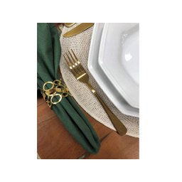 Conjunto 6 Garfos Mesa Elite Dourado Talheres Gourmet Mix em Aço Inox - 4