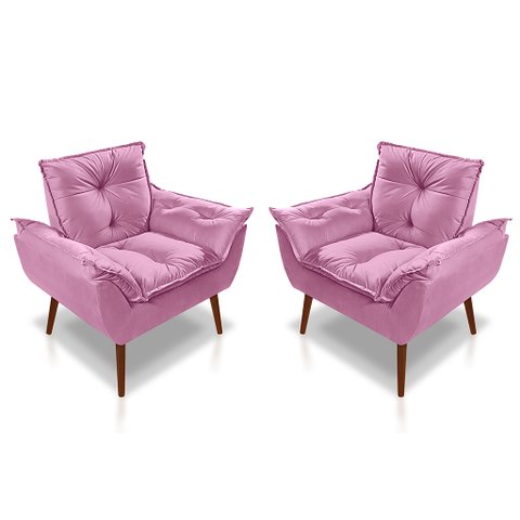 Kit 02 Poltrona Opala Decorativa 4 Almofadas 40 X 40