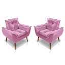 Ver imagem 1 de Kit 02 Poltrona Opala Decorativa 4 Almofadas 40 X 40