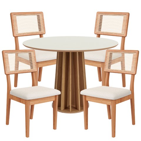 Conjunto de Jantar Mesa 4 Cadeiras Mdf