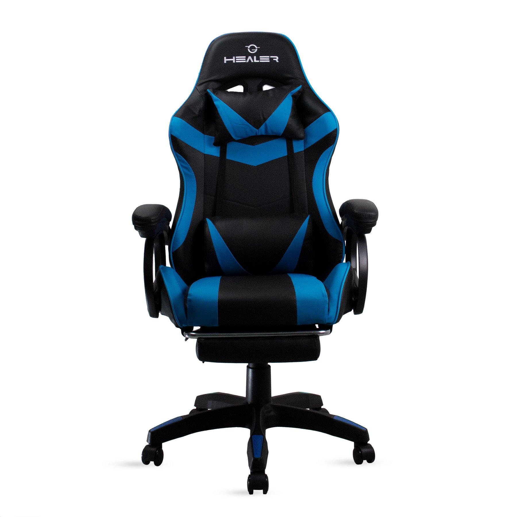 Cadeira Gamer Azul e Preto Healer Level Reclinável Giratória com Apoio de Pés - 2