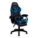 Ver imagem 1 de Cadeira Gamer Azul e Preto Healer Level Reclinável Giratória com Apoio de Pés