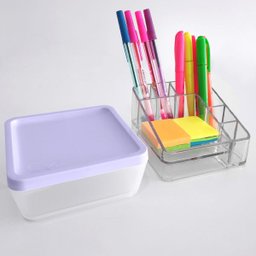 Organizador De Cosméticos 6 Divisórias Caixa Organizadora Mini Com Tampa Lilás Dello - 6 Organizador De Cosméticos 6 Divisórias Caixa Organizadora Mini Com Tampa Lilás Dello - 6