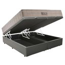 Ver imagem 3 de Cama Box Baú Casal Bipartido Sintético + Colchão Ortobom Airtech Molas Ensacadas 65x138x188 Cinza