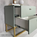 Ver imagem 3 de Mesa de Cabeceira Industrial Mdf com Pés Metalon Dourado Plancasa:verde Jade