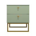 Ver imagem 1 de Mesa de Cabeceira Industrial Mdf com Pés Metalon Dourado Plancasa:verde Jade