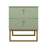 Mesa de Cabeceira Industrial Mdf com Pés Metalon Dourado Plancasa:verde Jade - 1