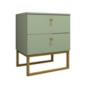 Ver imagem 4 de Mesa de Cabeceira Industrial Mdf com Pés Metalon Dourado Plancasa:verde Jade