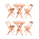 Ver imagem 1 de Kit 2 Conjuntos Mesa Dobrável para Bar e Restaurante 60x60cm com 2 Cadeiras em Madeira Maciça -