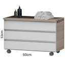 Ver imagem 7 de Gabinete Banheiro Gaveteiro Multiuso Penteadeira Area de Servico 3 Gavetas 60cm com Rodinhas