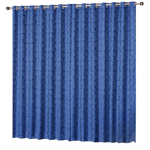 Cortina Jacquard 2,80x2,30 Para Varão Simples:Azul