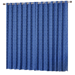 Cortina Jacquard 2,80x2,30 Para Varão Simples:Azul - 1