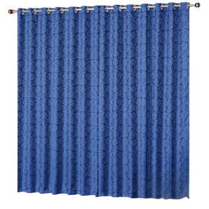 Cortina Jacquard 2,80x2,30 Para Varão Simples:Azul