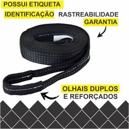 Cinta Fita para Reboque 5 Ton X 4 Mts Black Edition - 4x4 Off Road Trilhas - 4