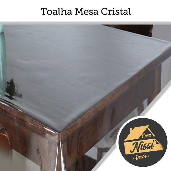 Toalha de Mesa Cristal Transparente Grosso Plástico 1,40M - 5