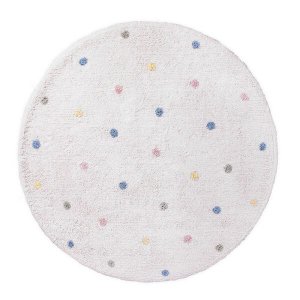 Tapete Infantil Confete Redondo Branco