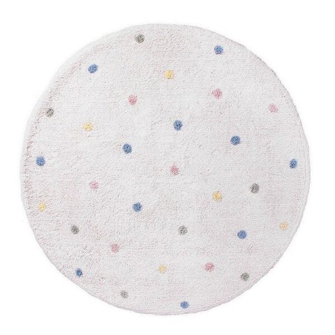 Tapete Infantil Confete Redondo Branco