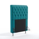 Ver imagem 2 de Kit Cabeceira Estofada Decorativa Cama Box Bellatrix 90 Solteiro Calçadeira Sagitarius Sued Azul Tur