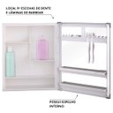 Ver imagem 4 de Armário Banheiro Espelheira Sobrepor Branco | Com Perfil de Alumínio | 36x10x45cm | 01 Porta | Astra