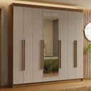 Ver imagem 1 de Guarda-Roupa Casal 8 Portas Batentes com Espelho Saturno Madesa