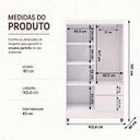 Ver imagem 3 de Guarda Roupa Solteiro 4 Portas 2 Gav Espelho Roupeiro Quarto Branco