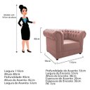 Ver imagem 4 de Kit 2 Poltronas Decorativas Chesterfield Ana Suede Rosê - Adj Decor