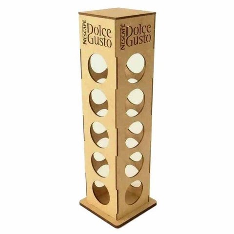 Porta Cápsulas Torre de Mdf Dolce Gusto com 20 Espaços Tam:11x11x36cm Cod:pc001