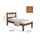 Ver imagem 2 de Cama Solteiro Torneada Madeira com 01 Colchão (88x188x12) Gazin D20