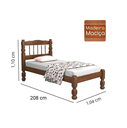 Ver imagem 2 de Cama Solteiro Torneada Madeira com 01 Colchão (88x188x12) Gazin D20