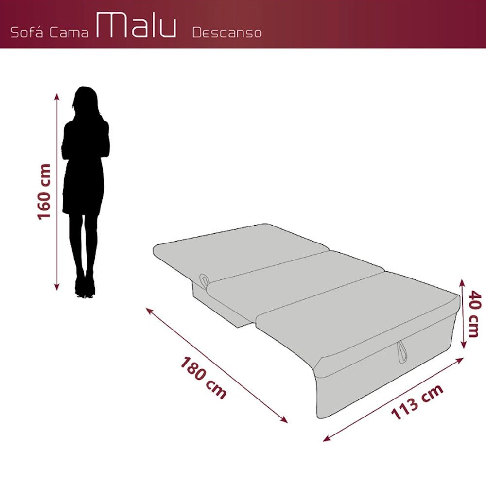 Sofá Cama Malu 2 Lugares 140 Cm de Largura Matrix - 4