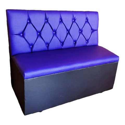 Poltrona Sofá Booth 1.10m Acento e Encosto Roxo Capitone a Mão Sku_177