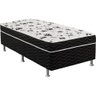 Cama Box Solteiro Conjugada Unyco D28 Ortopédico Floral e Preta - 2