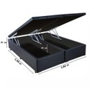 Ver imagem 2 de Cama Box Baú Bipartida King Medida Especial Corino Preto 186x198