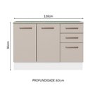 Ver imagem 4 de Balcão Multiuso 120cm 2 Portas 3 Gavetas Agata Madesa