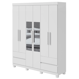 Guarda-Roupas Zeus 6 portas C/esp E C/pes Pvc Branco 2.3 Móveis Lopas - 1