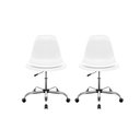 Ver imagem 1 de Kit com 2 Cadeiras Eames Office Cromada Branca Design Executivo Ergonômico e Confortável