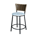 Ver imagem 3 de Jogo 2 Banqueta Baixa Para Cozinha Ratan Cappuccino Preta Estofado Floral  Floral 