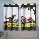 Ver imagem 1 de Cortina Criança Menino Menina 2,00 x 1,30 Dinossauro Flor - Dino 2