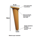 Ver imagem 2 de Kit 8 Pés Palito Já Inclinados Sofás Poltronas Racks Mel 16cm