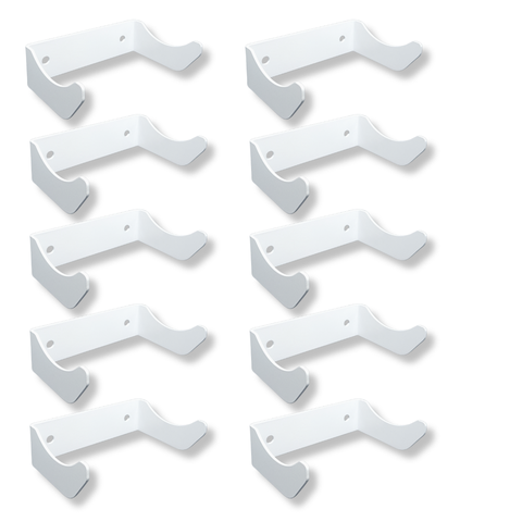 10 Suportes para Garrafa de Vinho Fixação de Parede Aço Robusto Design Industrial Branco