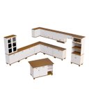 Ver imagem 1 de Cozinha Modulada Retrô Off White/ Nogueira Modelo 02