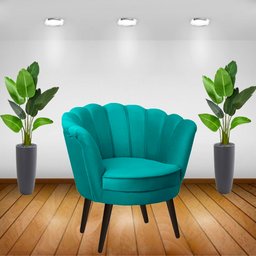 Poltrona Pétalas em Sued Premium Tiffany - 3