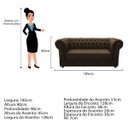 Ver imagem 5 de Kit Poltrona e Namoradeira Chesterfield Ana Suede Marrom - ADJ Decor