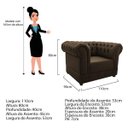 Ver imagem 4 de Kit Poltrona e Namoradeira Chesterfield Ana Suede Marrom - ADJ Decor