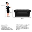 Ver imagem 5 de Kit Poltrona e Namoradeira Chesterfield Ana Suede Preto - ADJ Decor