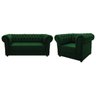 Kit Poltrona e Namoradeira Chesterfield Ana Suede Verde - ADJ Decor - 1