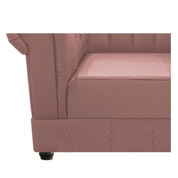 Poltrona Decorativa Chesterfield Ana Suede Rosê - ADJ Decor - 5