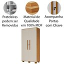 Ver imagem 3 de Armário Multiuso 100% Mdf 2 Portas C/ Chave Dream Off White/naturale
