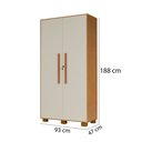 Ver imagem 5 de Armário Multiuso 100% Mdf 2 Portas C/ Chave Dream Off White/naturale