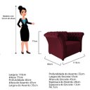 Ver imagem 3 de Poltrona Decorativa Chesterfield Sofia Suede Bordô - ADJ Decor